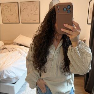 Zara Beige Striped Shirt